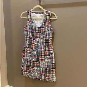 Plaid sleeveless short dress